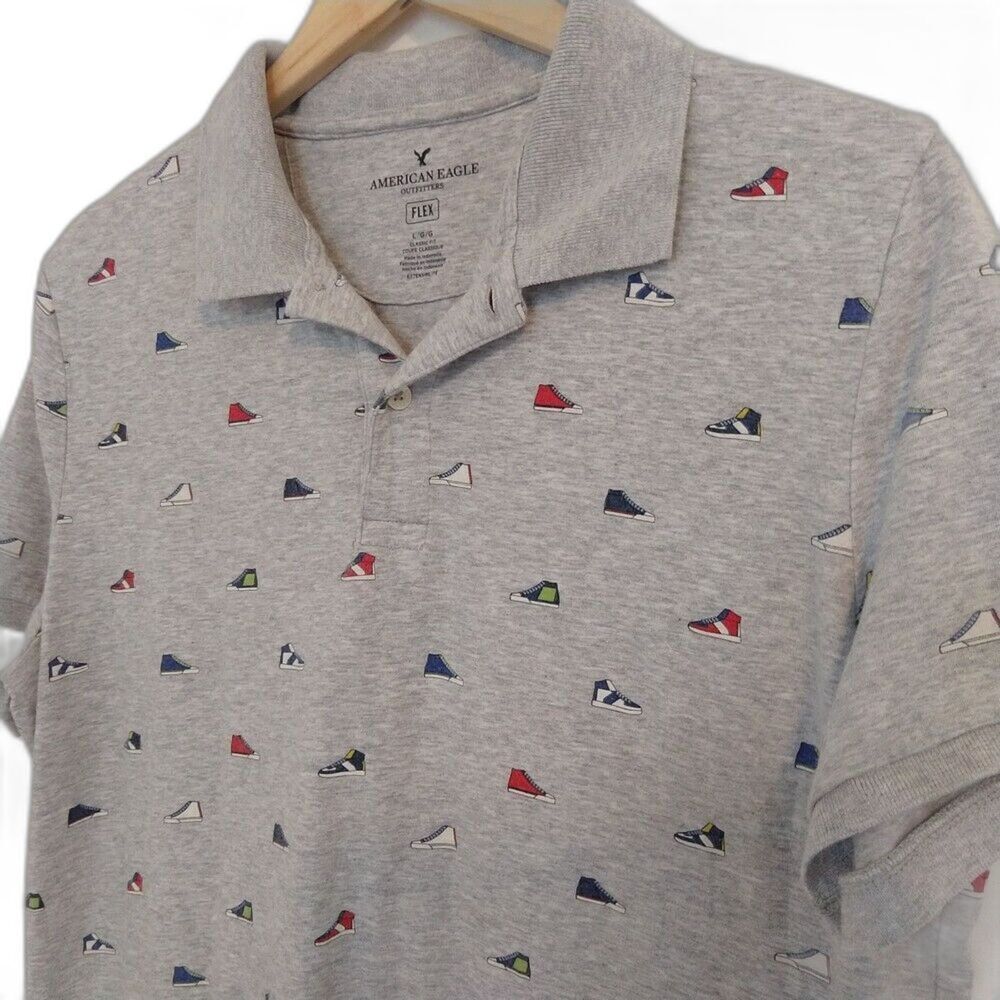 American Eagle Sneaker Polo Gray